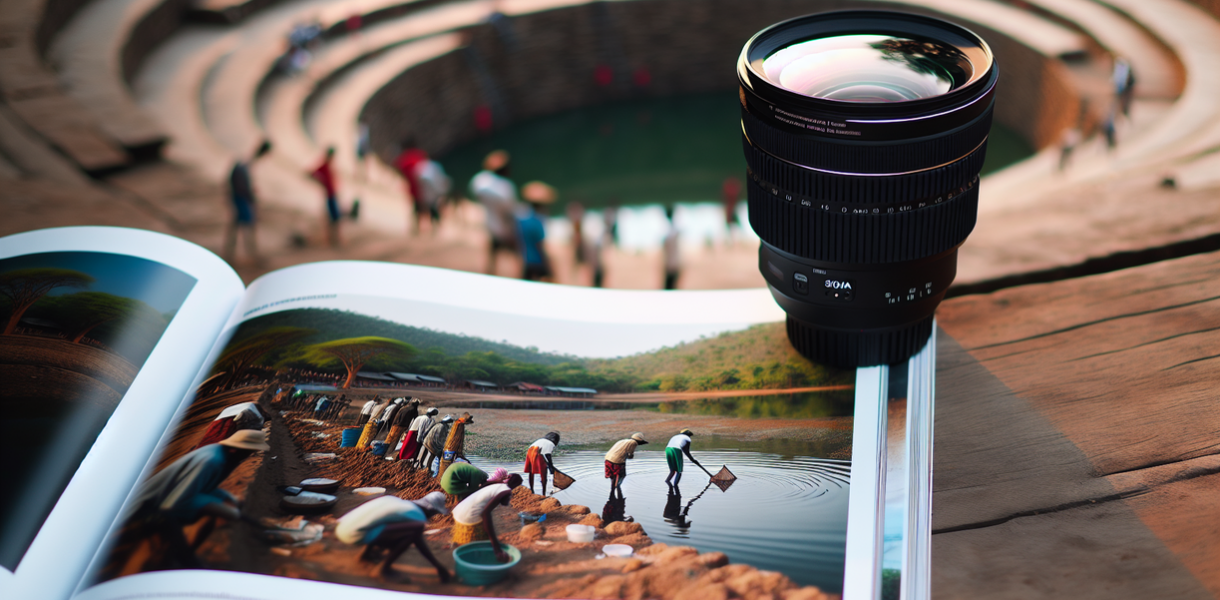 alt_text: Warga bergotong royong membersihkan waduk Baobab dalam kegiatan Karya Bakti Serentak.