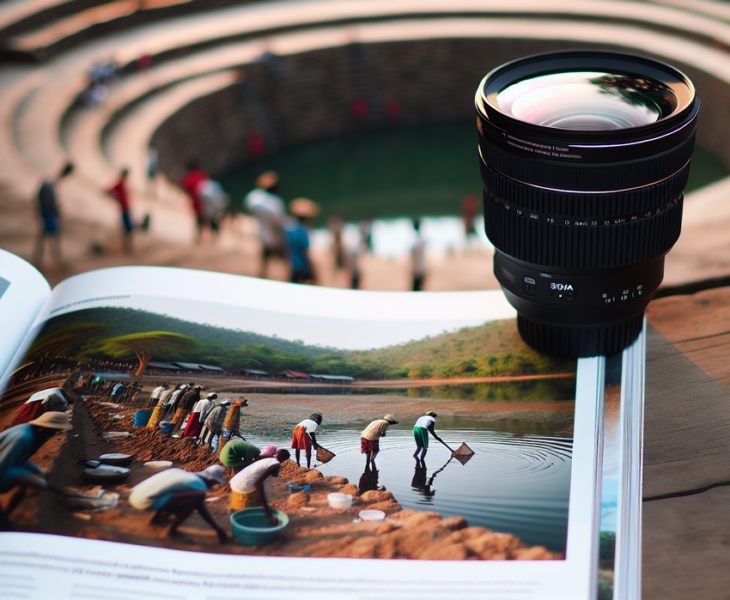 alt_text: Warga bergotong royong membersihkan waduk Baobab dalam kegiatan Karya Bakti Serentak.