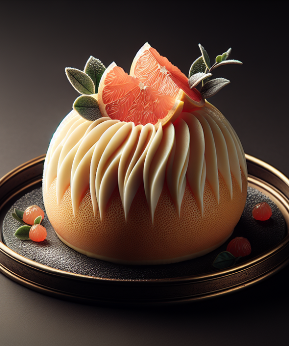 alt_text: Grapefruit disulap jadi hidangan penutup mewah, sederhana dan elegan.