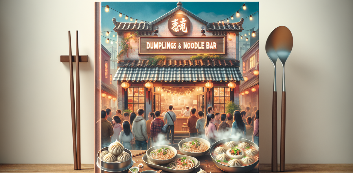 alt_text: Dumpling dan dekorasi warna-warni menghiasi Highway 71 Austin.