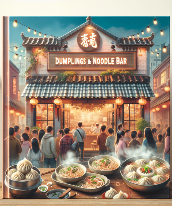 alt_text: Dumpling dan dekorasi warna-warni menghiasi Highway 71 Austin.