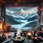 alt_text: Hidangan Ema Datshi pedas dengan cabai dan keju dari pegunungan Bhutan.