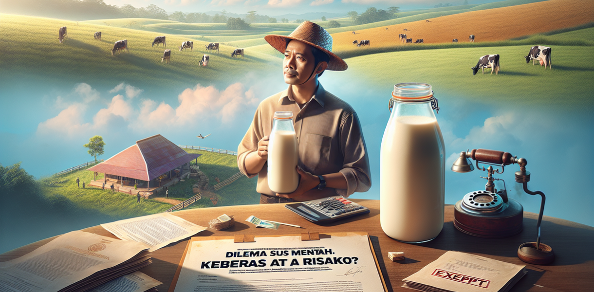 alt_text: Papan tulis dengan topik tentang kebijakan dan hukum terkait susu mentah yang kontroversial.