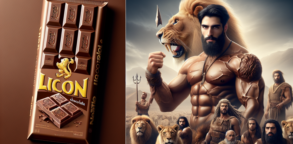 alt_text: Gambar bungkus Lion Bar dengan desain maskulin, diproduksi oleh Nestlé, sekarang jarang ditemukan.