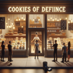 alt_text: Kue kontroversial di meja kasir jadi sorotan dalam protes terkait isu pangan.