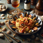 alt_text: Spaghetti seafood dengan saus tomat, udang, dan kerang. Rasa mewah nan sederhana.