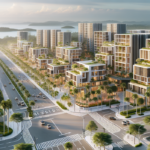 alt_text: Jalan Santa Rosa yang baru di Golden Mile dengan pemandangan modern dan rapi.