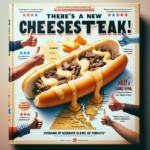 alt_text: Cheesesteak besar dan lezat dengan daging, keju, dan roti yang menggoda di atas piring.