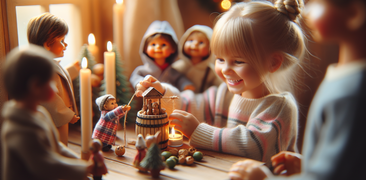 alt_text: Anak-anak bermain dengan tradisi unik di rumah teman, mengenang masa kecil yang ceria.