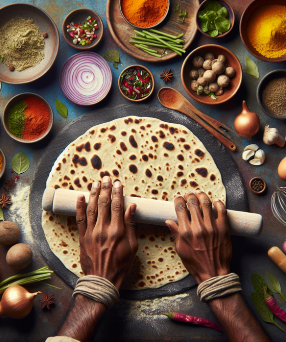 alt_text: Perjalanan umroh di India dengan fokus menikmati masakan vegetarian yang lezat.