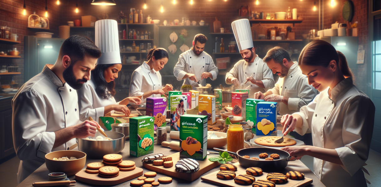 alt_text: Chef berkreasi dengan kue Girl Scout, menciptakan hidangan unik dan inovatif.