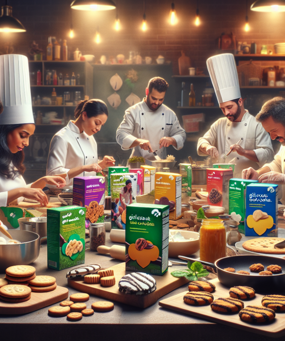 alt_text: Chef berkreasi dengan kue Girl Scout, menciptakan hidangan unik dan inovatif.
