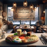 alt_text: Suasana Cafe Petra di Houston, menyajikan cita rasa Mediterania dengan dekorasi khas.