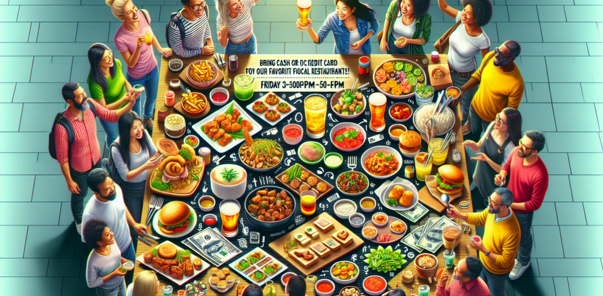 alt_text: "Acara Foodies Fridays di rumah minimalis modern dengan suasana ceria dan hidangan lezat."