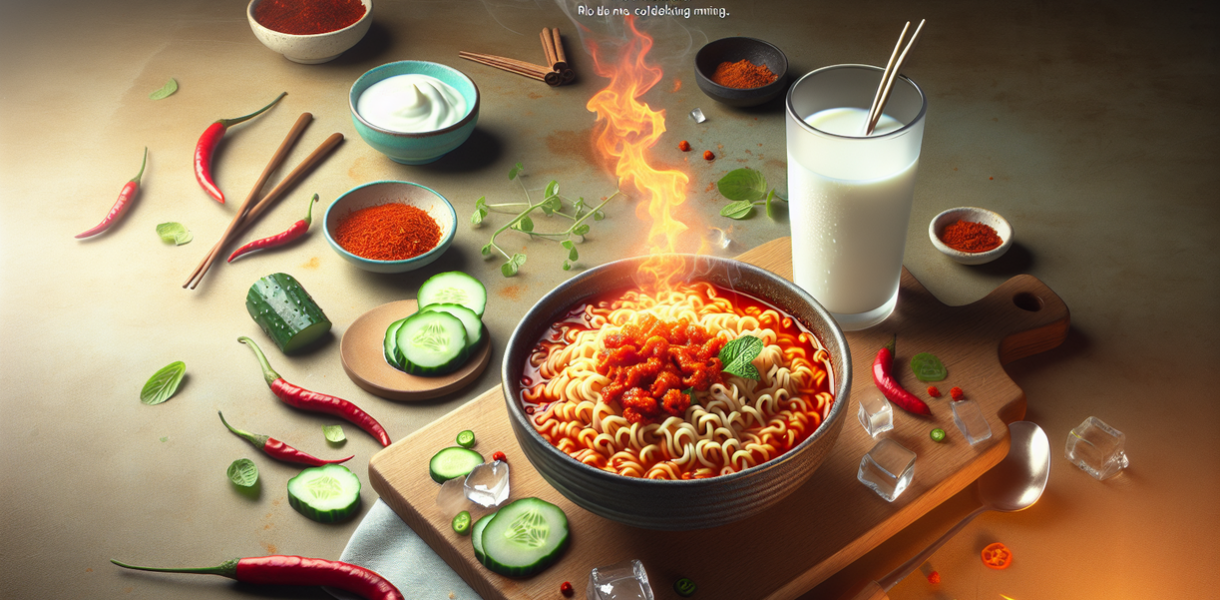 alt_text: Memasak Buldak Ramen dengan tips mengurangi pedas.