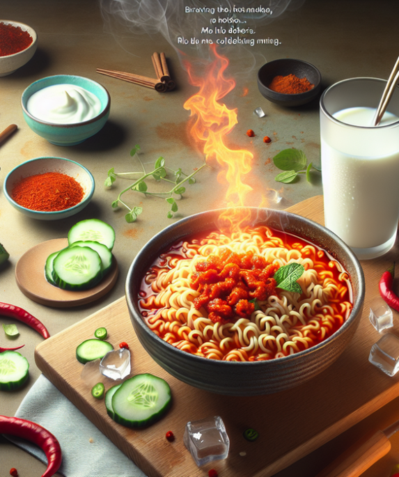 alt_text: Memasak Buldak Ramen dengan tips mengurangi pedas.