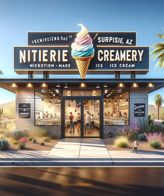 alt_text: Stand es krim Nitro di Bell Road, Phoenix, menyajikan es krim dengan efek asap dan kejutan.