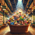 alt_text: Keranjang belanja Trader Joe's dipenuhi produk unik dan makanan organik populer.