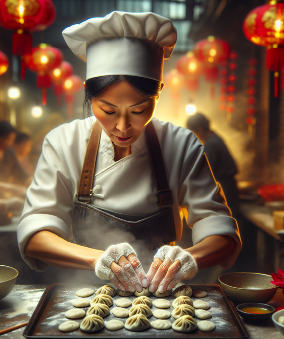 alt_text: Dapur kecil di Australia memproduksi seribu pangsit sehari, menggambarkan gaya hidup unik.