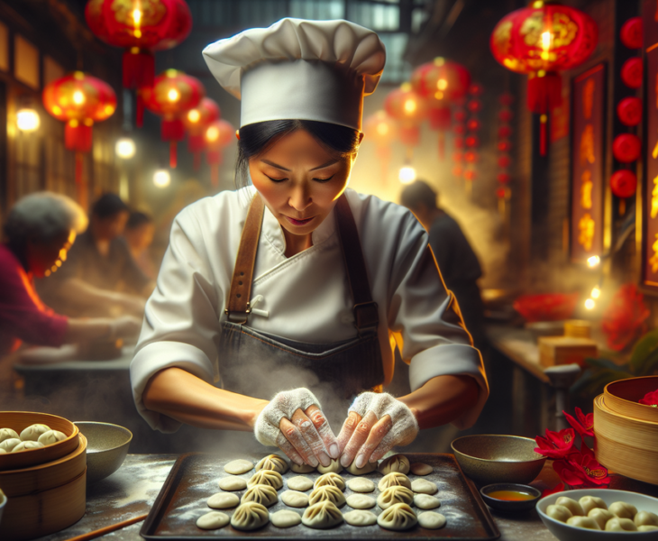 alt_text: Dapur kecil di Australia memproduksi seribu pangsit sehari, menggambarkan gaya hidup unik.