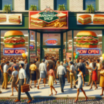 alt_text: Poster peluncuran restoran sandwich baru di Kota Union dengan aroma khas menggugah selera.