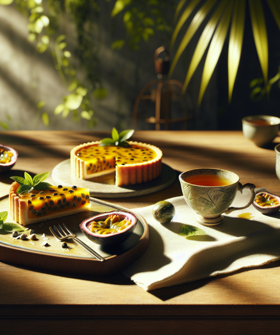 alt_text: Cheesecake markisa yang lembut dan menggoda dengan topping buah segar yang memikat rasa.