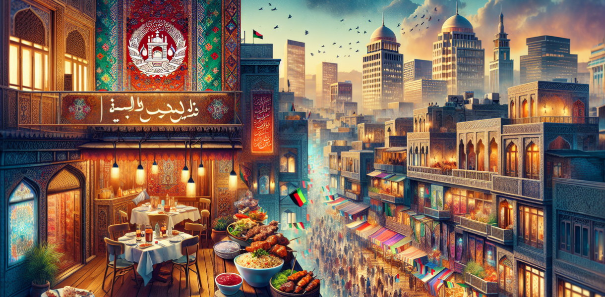 alt_text: Depan restoran Kabul House yang menyajikan hidangan otentik Afganistan di tengah kota.