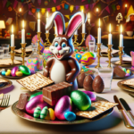 alt_text: Kelinci cokelat dan matzah dirayakan bersama pada libur besar tahun 2026.