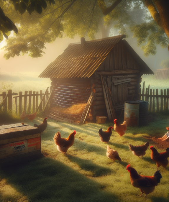 alt_text: Kandang ayam tradisional berubah, transaksi jual-beli kini serba digital di era modern.