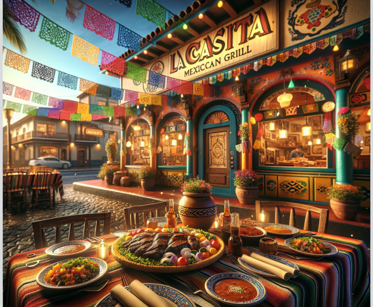 alt_text: Tampak depan restoran La Casita, menawarkan cita rasa autentik Meksiko di pusat kota Detroit.