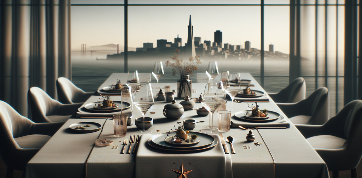 alt_text: Seorang pria menikmati hidangan mewah di restoran mewah California dengan harga fantastis.