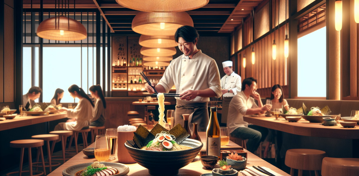 alt_text: Restoran Momosan di Foxwoods menyajikan kuliner Asia yang memikat dengan suasana modern.