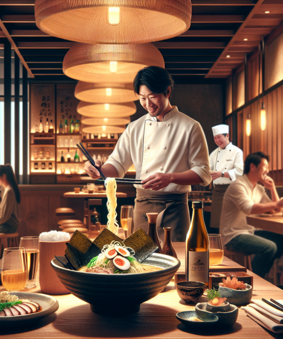 alt_text: Restoran Momosan di Foxwoods menyajikan kuliner Asia yang memikat dengan suasana modern.