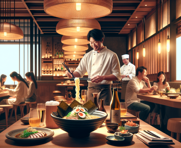 alt_text: Restoran Momosan di Foxwoods menyajikan kuliner Asia yang memikat dengan suasana modern.