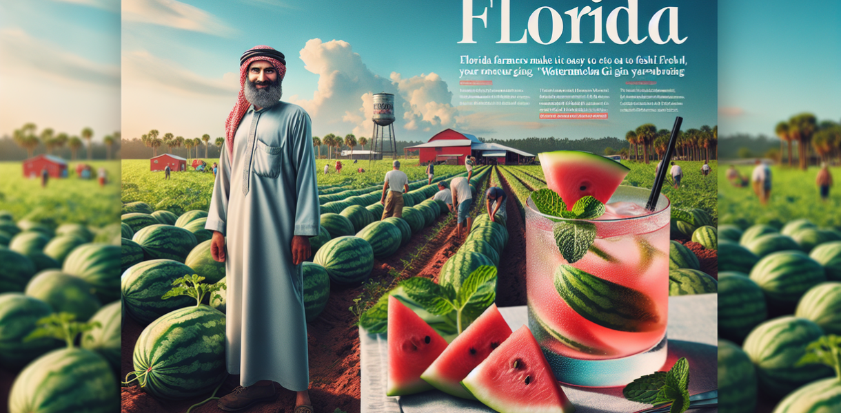 alt_text: Watermelon Gin Rickey segar dari Florida, minuman menyegarkan dengan semangka dan gin.