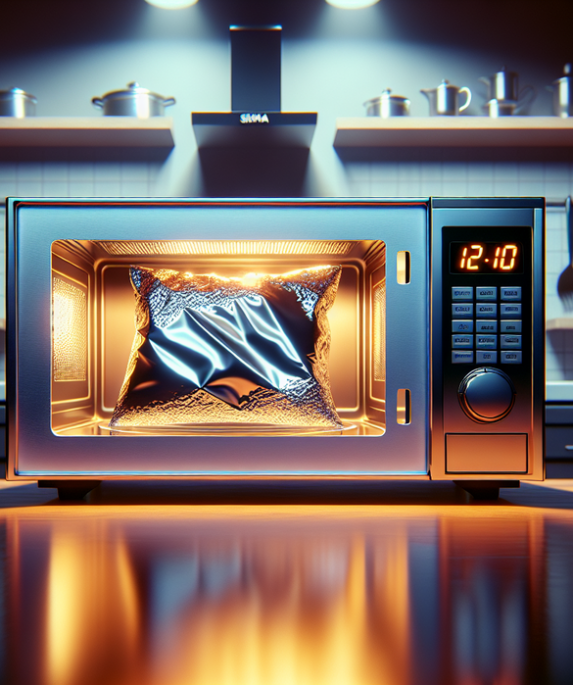 alt_text: Tips aman gunakan aluminium foil di microwave tanpa risiko percikan atau kerusakan.