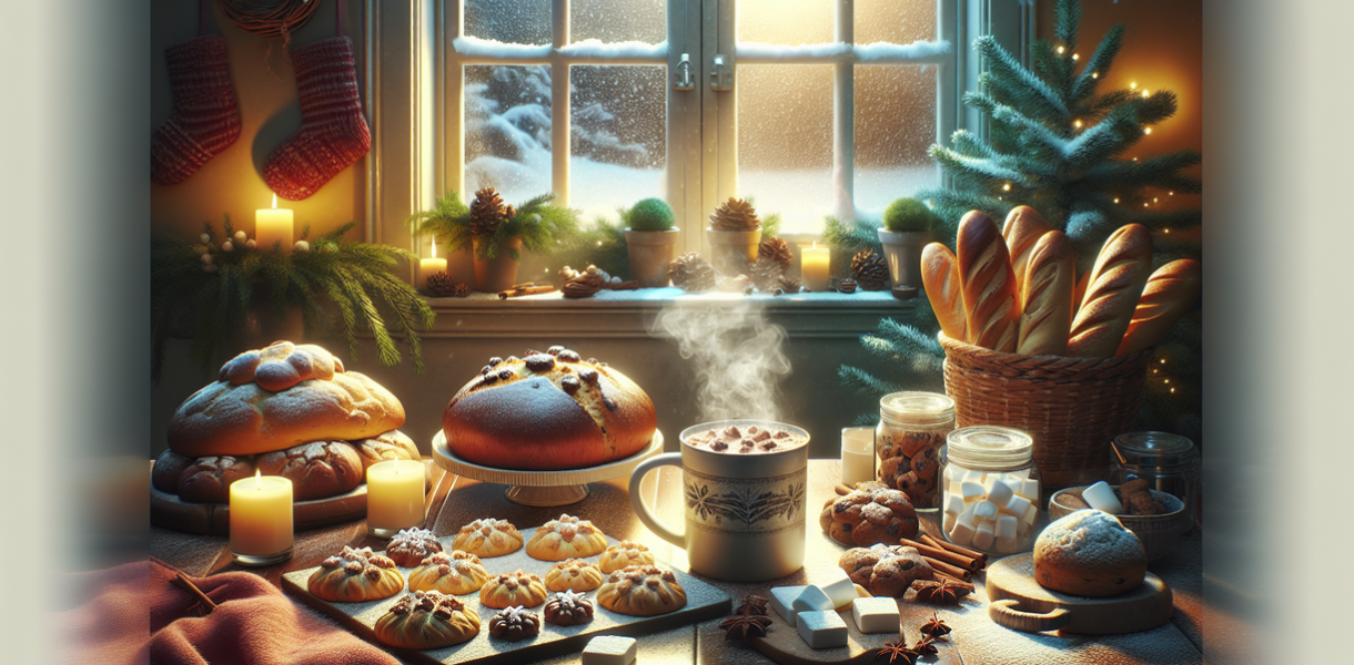 alt_text: Bagel hangat buatan rumah dengan topping musim dingin, disajikan di dapur yang cozy.