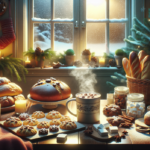 alt_text: Bagel hangat buatan rumah dengan topping musim dingin, disajikan di dapur yang cozy.