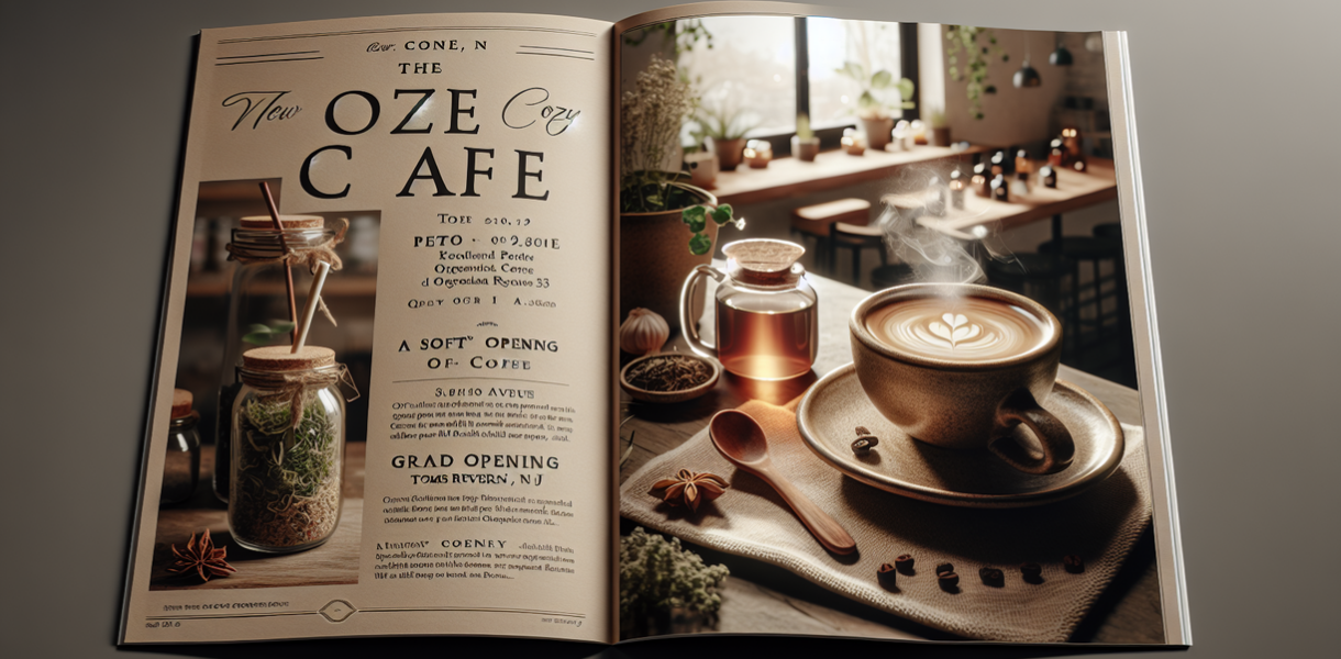 alt_text: Foto kafe baru di Toms River dengan menu kopi dan teh lokal yang sedang tren.
