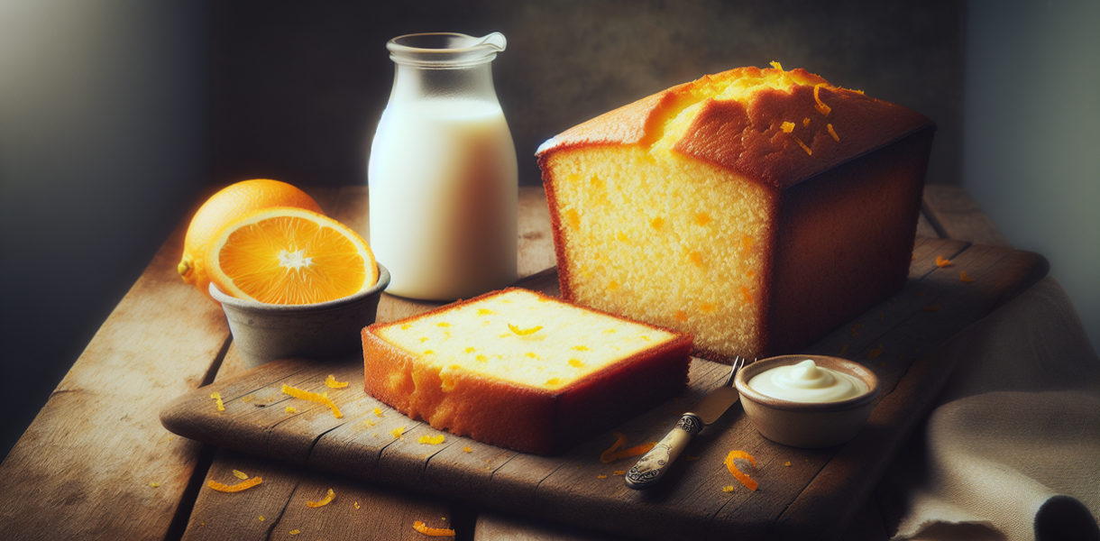 alt_text: Kue pound lemon segar untuk musim semi, dihiasi lemon dan bunga warna-warni.