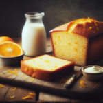 alt_text: Kue pound lemon segar untuk musim semi, dihiasi lemon dan bunga warna-warni.