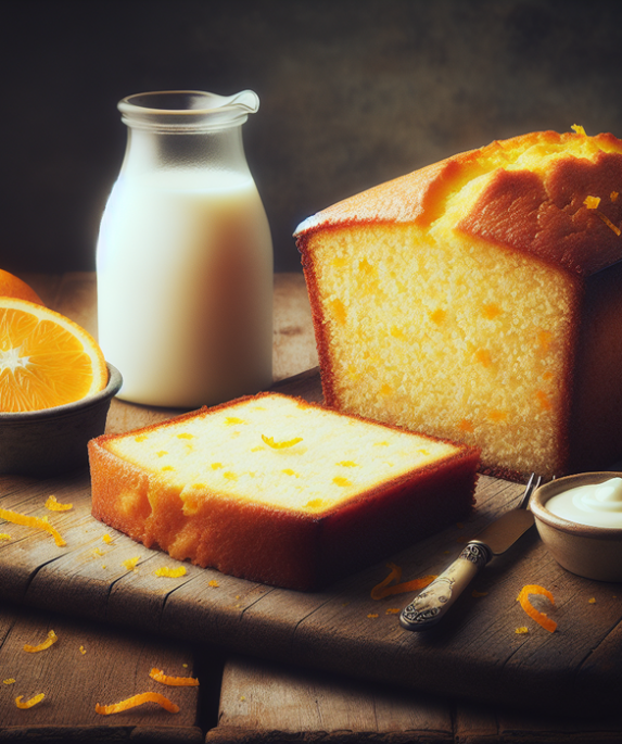 alt_text: Kue pound lemon segar untuk musim semi, dihiasi lemon dan bunga warna-warni.