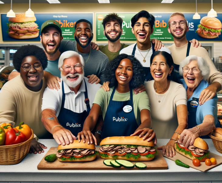 alt_text: Penggemar mengantre di Florida untuk mendapatkan sandwich brisket favorit dari Publix.