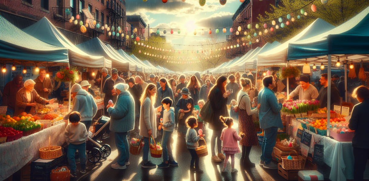 "alt_text": "Pasar Paskah di Go Farm: keluarga menikmati belanja dan kegiatan seru."