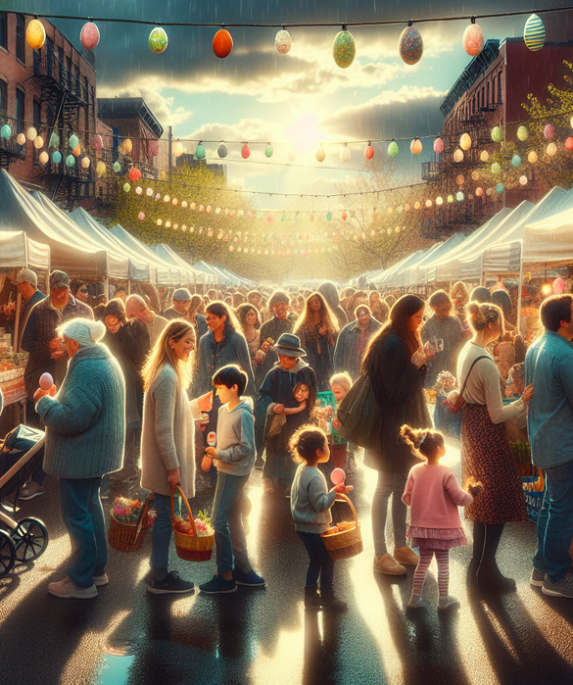 "alt_text": "Pasar Paskah di Go Farm: keluarga menikmati belanja dan kegiatan seru."