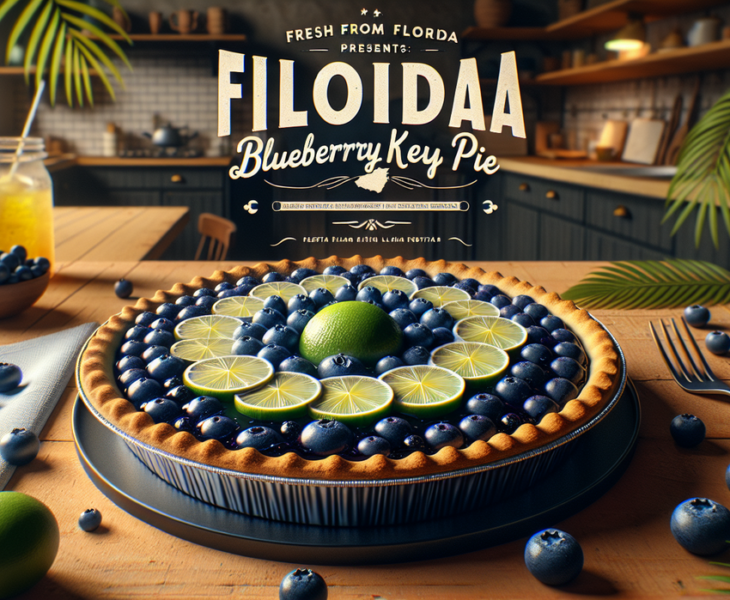 alt_text: Kue pai Florida Blueberry Key Lime Pie, kombinasi segar dan manis dengan topping blueberry.