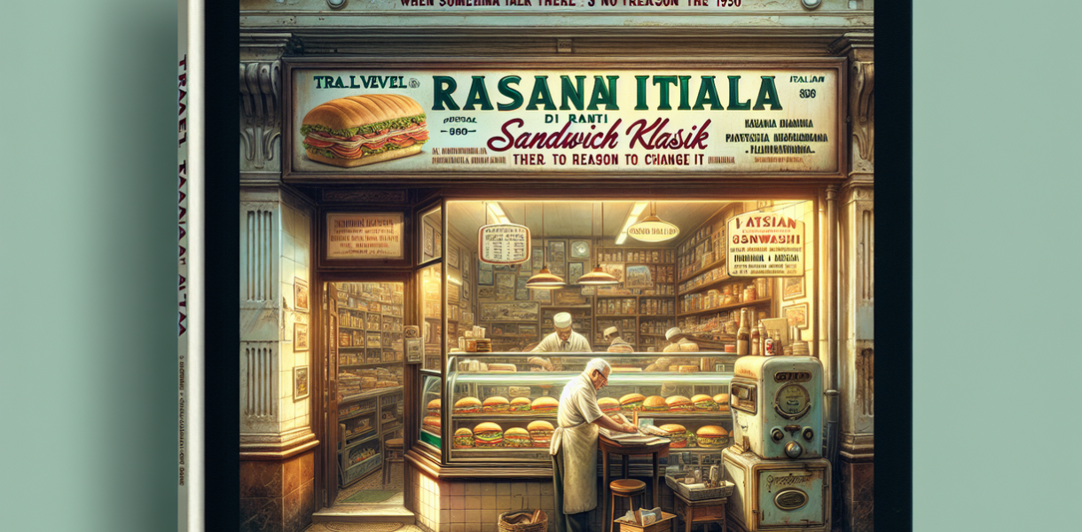 alt_text: Sandwich Italia dengan prosciutto, keju, dan sayuran segar di atas roti klasik.