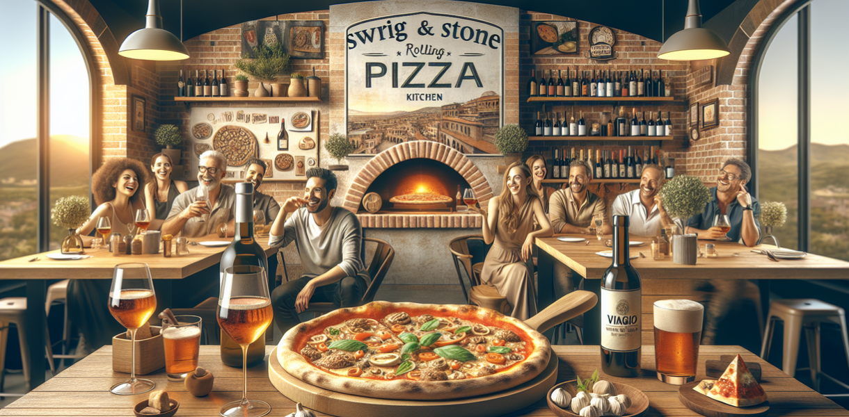 alt_text: Pizza Night meriah di Viaggio Wine Merchant dengan sajian pizza hangat dan pilihan anggur.