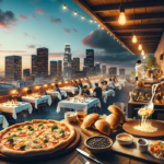 alt_text: "Masala steak dengan kentang goreng dan chai cocktail di restoran Venice yang elegan."