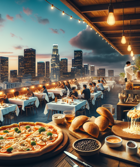 alt_text: "Masala steak dengan kentang goreng dan chai cocktail di restoran Venice yang elegan."